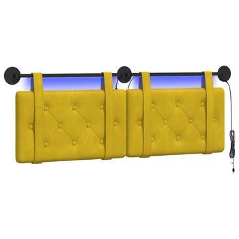 Cabecero Colgante Con Luz Led Amarillo Terciopelo Vidaxl