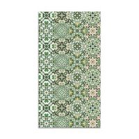 panorama alfombra vinilica baldosa hidraulico oriental verde 300x200 cm