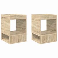 2 piezas mesa auxiliar  mesa de apoyo roble sonoma 40 x 40 x 56 cm