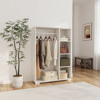 perchero burro nesbyen con 4 estantes aglomerado 126x90x30 cm blanco encasa