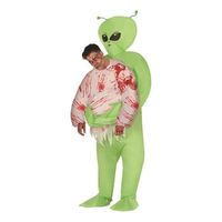 disfraz de alien verde hinchable o inflable para hombre