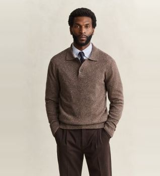 Gant para hombre. 8040263 Polo Wool Blend taupe (M), Lana, Clásico, Manga larga