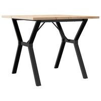 mesa de comedor marco y madera maciza pino y acero 90x90x755cm vidaxl