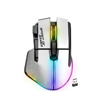 Ratón Spirit of Gamer PRO M5 Artic Wireless 8000DPI 8 Botones Blanco Iluminación RGB