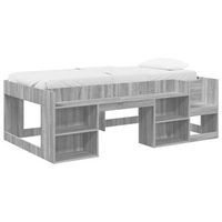 cama infantil con almacenamiento sonoma gris 985 x 200 cm vidaxl