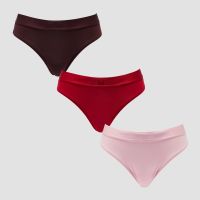 braguita bikini de cintura media para mujer de mp paquete de 3 - rosa ruborrojo rosacaramelo - xs