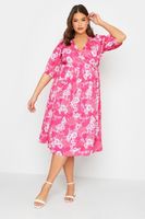 limited collection vestido rosa midaxi con flores mujer curvy y tallas grandes limited collection