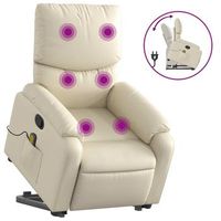 sillon reclinable de masaje  sillon de salon  silla de pie cuero artificial color crema