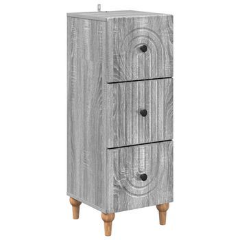 Cajonera 33 X 34,5 X 90 Cm Madera De Ingeniería Gris Sonoma Vidaxl