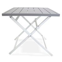 mesa para exterior plegable cuadrada aluminio color blanco medidas 70x70x71 cm mesa de comedor de jardin mobiliario de patio mesa para terraza