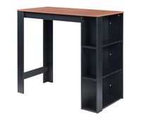 mesa de bar danderyd con 3 estantes aglomerado 120x60x106 cm negro  nogal encasa