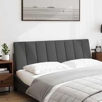 cabeceropanel de cabecero de cama acolchado hanko tela gris oscuro 160 cm