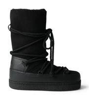 inuikii para mujer 10020020032 botas de piel classic high negro 39 plano cordones casual