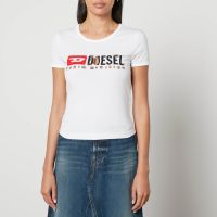 diesel t-uncutie destroyed cotton-jersey graphic t-shirt - xs