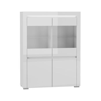 Vajillero 4 puertas con led paneles laminados blanco