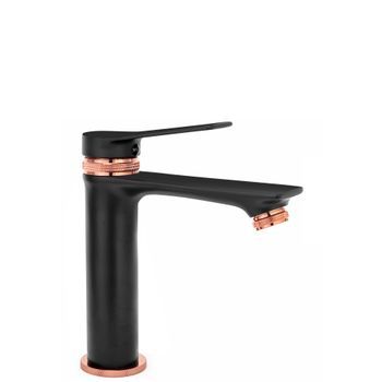 Grifo De Lavabo Rea Viral Black Rose Gold Low
