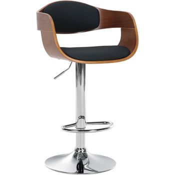 Taburete De Bar Kingston Simil Cuero Nogal/negro 48x50x88 Cm Clp