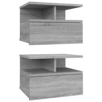 mesita de noche flotante 2 uds madera gris sonoma 40x31x27 cm vidaxl