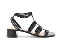 zapatilla de piel con multiples tiras y tachuelas black