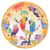 plato grande plano de melamina con diseno tropical 28 cm