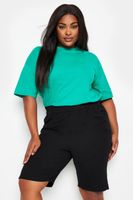 yours bermudas negras de algodon fresco elastico mujer curvy y tallas grandes yours