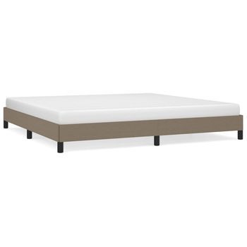 Cama Matrimonial | Cama Para Adultos | Estructura De Cama De Tela Gris Taupe 200x200 Cm