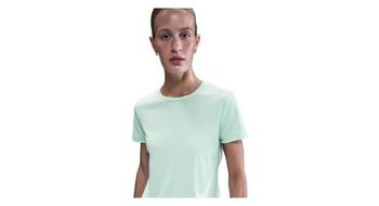 Maillot de manga corta nike tempo swoosh run verde  mujer