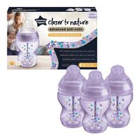 tommee tippee advanced anti-colic bottles purple