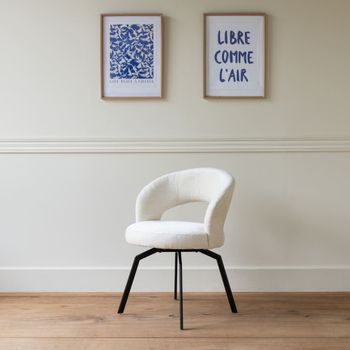 Silla de chenilla beige