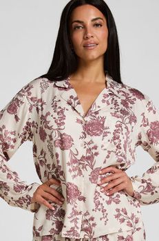 Hunkemöller Chaqueta de Pijama Woven Print Beige