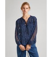 pepe jeans para mujer pl304831 blusa clementine marino xs casual poliester manga larga