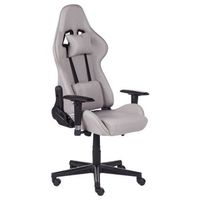silla de oficina de poliester gris claro negro gaming altura regulable warrior