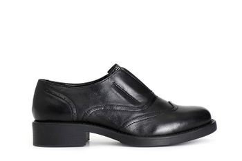 brogues de mujer de piel con pedrería black
