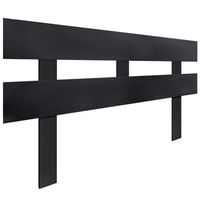 dhome cabecero negro 135cm horizontal estilo valla con patas madera reciclada dm herrajes incluidos 135cm horizontal valla negro