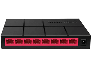 Switch - Mercusys MS108G, 8 Puertos, Gigabit 10/100/1000Mbps, Negro