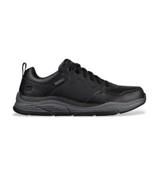 Skechers para hombre. 210021 Zapatillas de Piel Relaxed Fit Benago negro (40), Plano, Cordones, Casual