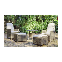 conjunto de sillones reclinables con mesa auxiliar para exterior