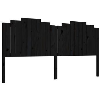 Cabecero De Cama Madera Maciza De Pino Negro 206x4x110 Cm Vidaxl