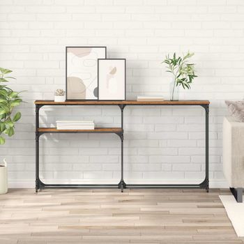 Mesa Consola - Mueble Para Salón - Madera Contrachapada - Madera Vieja (145x22.5x75cm)