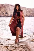 limited collection kimono terracota con lino mujer curvy y tallas grandes limited collection