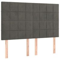 cabecero cama mueble de dormitorio con luces led terciopelo oscuro 144 x 5 x 118128 cm gris m020002656