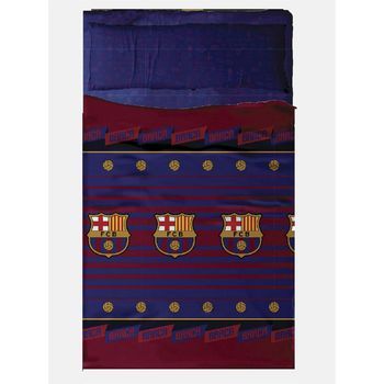 Juego De Sábanas 3 Piezas Fc Barcelona Rayas Finas Para Cama De 150