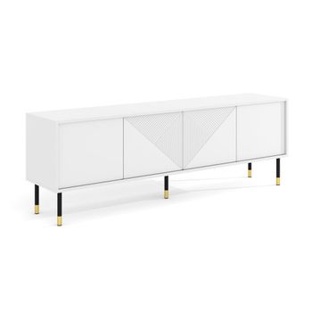 Mueble tv 4 puertas 180 cm paneles laminados blanco