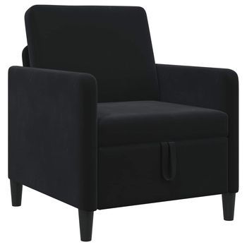 Sofá Con Almacenamiento Negro 72 X 78 X 87 Cm Poliéster Vidaxl