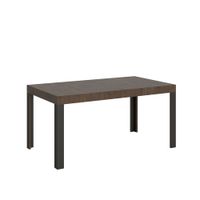 mesa extensible 80x160244 cm efecto madera nogal hierro