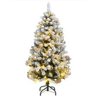 arbol de navidad artificial con bisagras 150 led y bolas 150 cm vidaxl