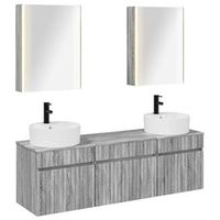 juego de muebles de bano 5 pcs sonoma gris 53 x 155 x 70 cm vidaxl