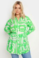 limited collection camisa larga blanca y verde estampada mujer curvy y tallas grandes yours