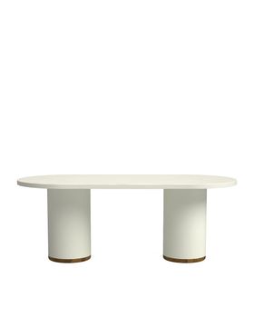 Mesa de comedor de microcemento en color blanco roto 200 cm
