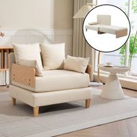 sillon cama para 1 seinlus 81x88x68 cm - beige encasa